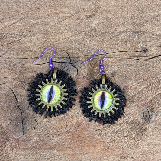 Earrings Griffin Eye - purple/green